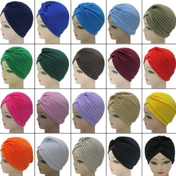 Wholesale Turban Cap Various Colors Turban Hat Elastic Sleep Cap Head Wrap Nightcap Unisex