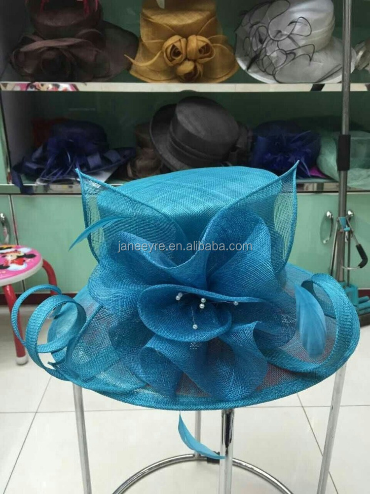 New Design Woman church hats for party and wedding wholesale sinamay fascinator hats