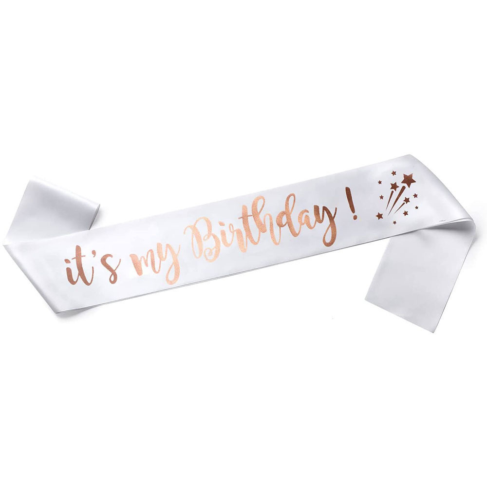 Wholesale Cheap Premium Letter ITS MY BIRTHDAY Party Supplies Glitter Satin Cloth Birthday Sash For Birthday Decorations