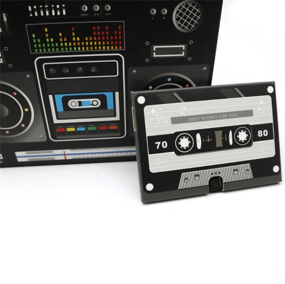 High-quality Cassette Tape Music Birthday Party Card XMAX Paper Craft DIY unique cards for Birthdays Christmas