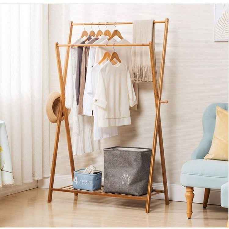 Multi-functional Foldable Extra Large Garment Bamboo Laundry Stable Wooden Clothes Drying Rack Stand Coat Hanger