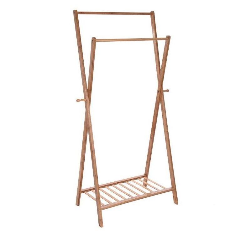 Multi-functional Foldable Extra Large Garment Bamboo Laundry Stable Wooden Clothes Drying Rack Stand Coat Hanger