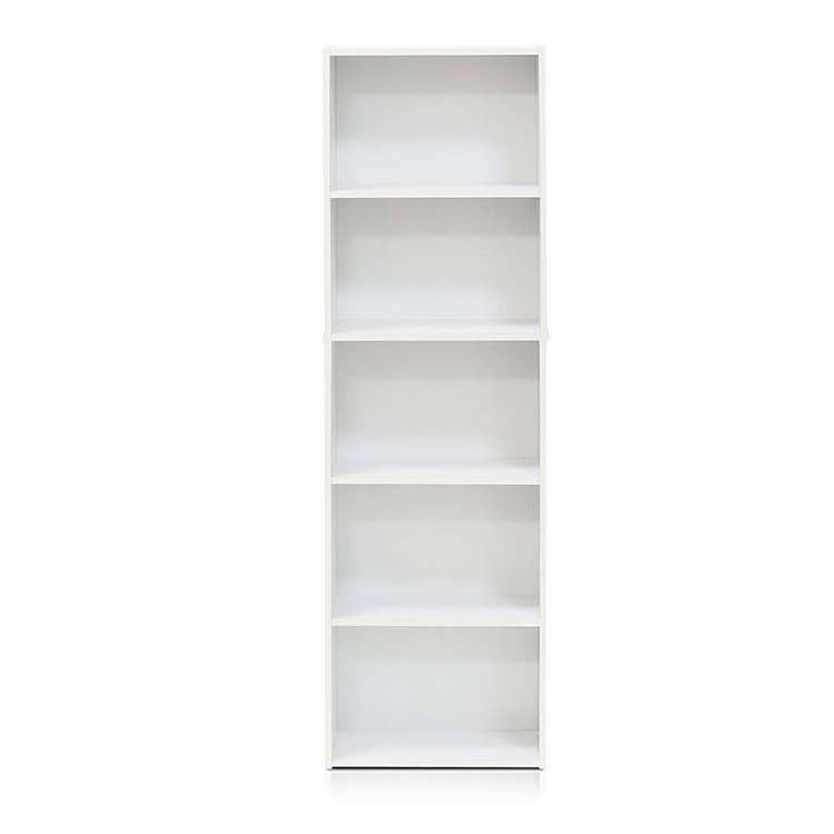 5-Tier Reversible Color Open Shelf Bookcase , White/Green