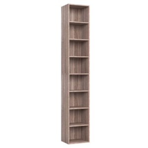 Simple Stylish Design Storage Tower Rack 8 Cubes Durable Wooden Bookshelf Tall Home Office Bookcase