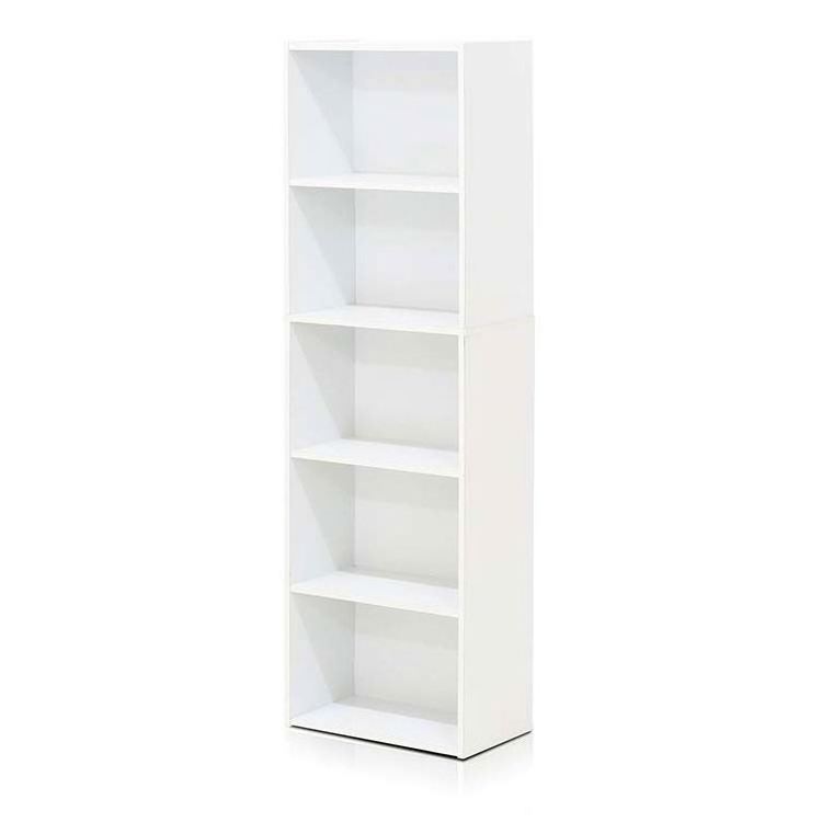 5-Tier Reversible Color Open Shelf Bookcase , White/Green