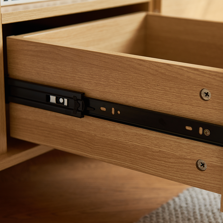 Deep Drawers & Large Cabinet rattan door design on the front of the TV cabinet