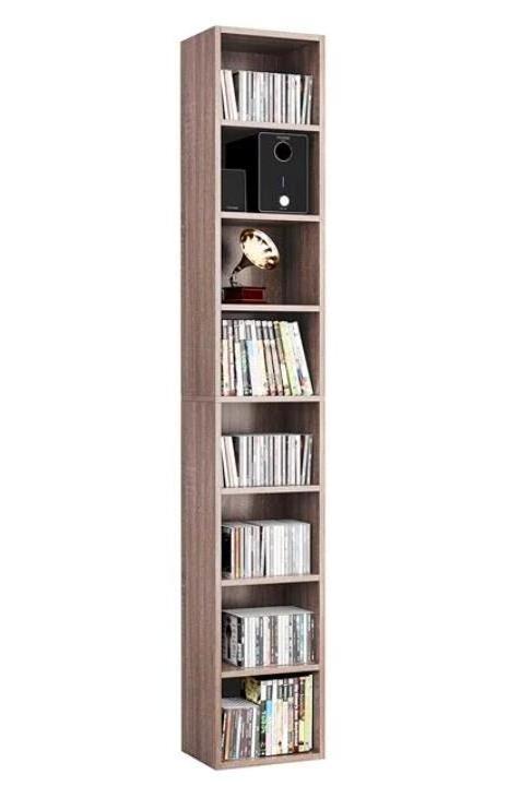 Simple Stylish Design Storage Tower Rack 8 Cubes Durable Wooden Bookshelf Tall Home Office Bookcase