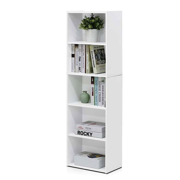 5-Tier Reversible Color Open Shelf Bookcase , White/Green