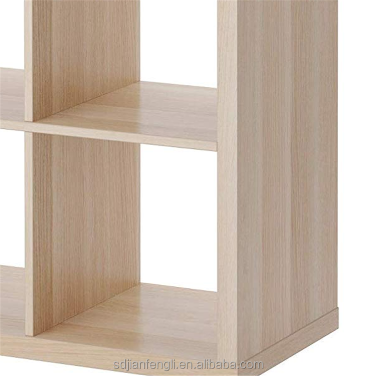 Durable 8 Cubes White Stained Oak Unit Storage Organizer Solid Wood Display Shelf Box Bookcase Cabinet Divider Bookshelf