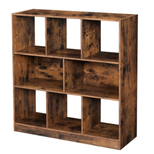 Free Standing Rustic Wooden Bookcase Bookshelf Storage Unit Cube Solid Wood Storage Shelves for Home Office