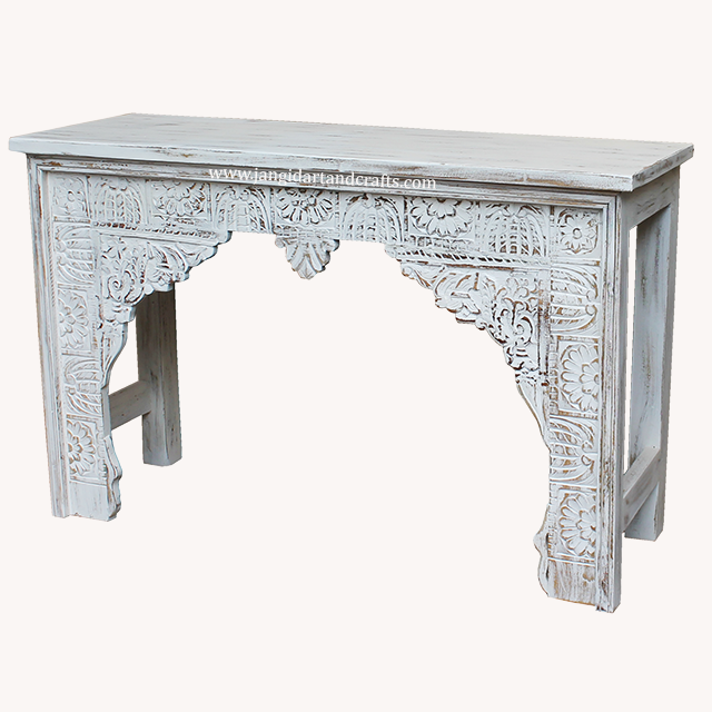 French style architectural inspired arc deco jangid art and crafts india display mango wood side vintage console accent table