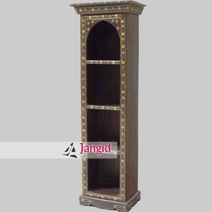 Indian Cart Wooden Long Bookshelf / Bookcase