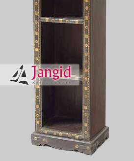 Indian Cart Wooden Long Bookshelf / Bookcase