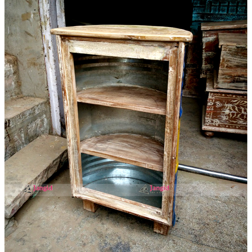 oil drum converted into rack iron wooden furniture and handicrafts supplier india