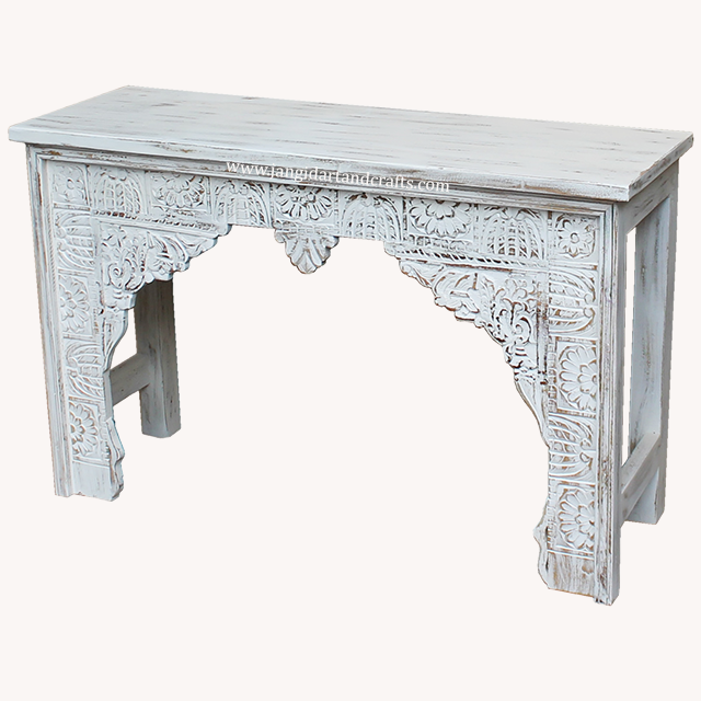 French style architectural inspired arc deco jangid art and crafts india display mango wood side vintage console accent table