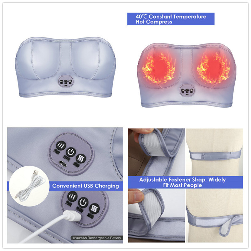 breast enhancement massager Rechargeable Heating Vibration Bra 2024 Chest Enlargement Machine Electric big boobs breast massage