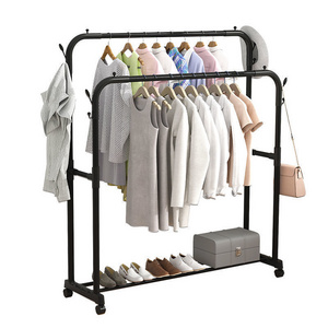 Simple Drying Rack Floor Balcony Household Clothes Rack Bedroom Hanger Student Dormitory Folding Coat Rack