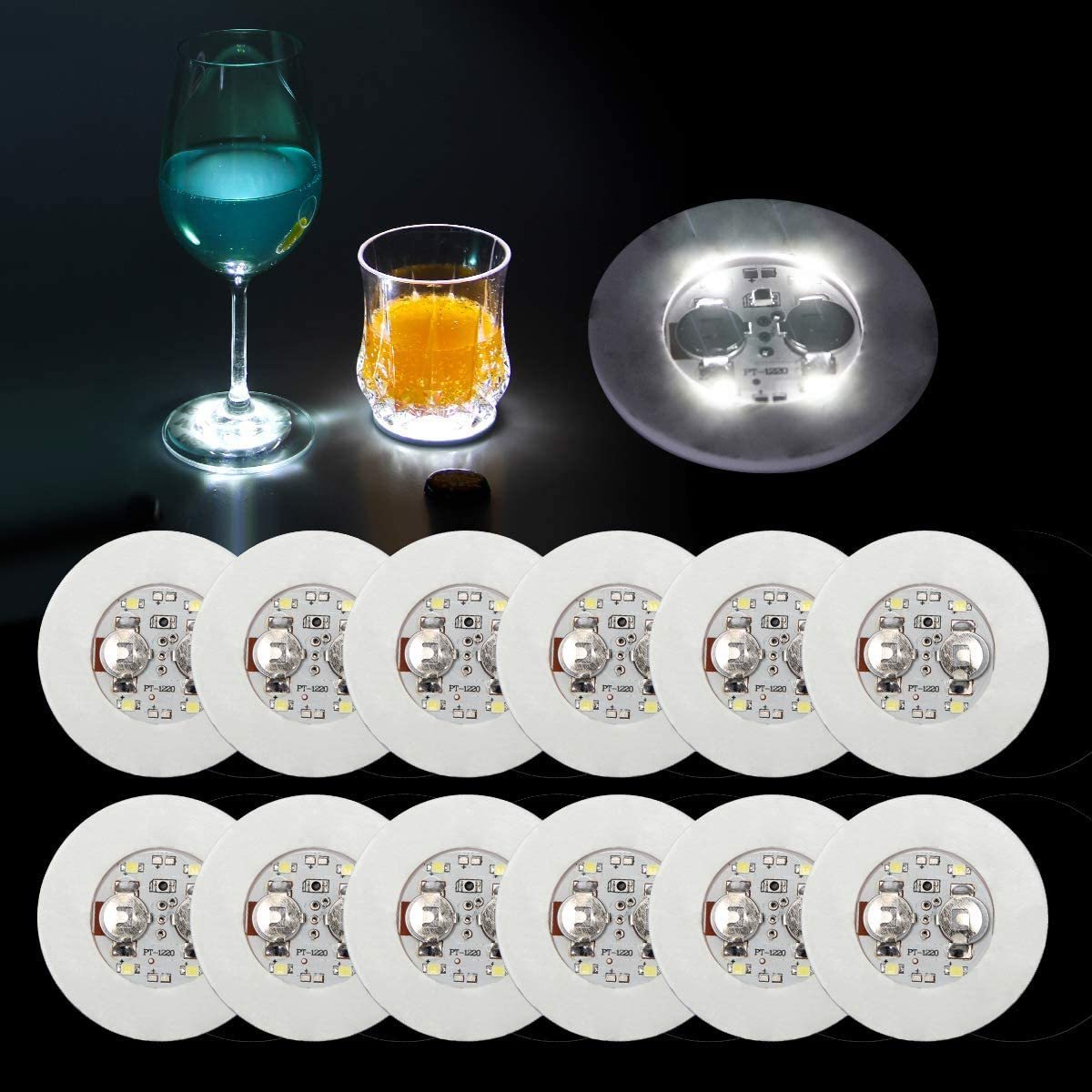 LED Coasters for Drink LED Bottle Lights Cup Holder Lights for Wine Liquor Bottle Cup Can be Customized