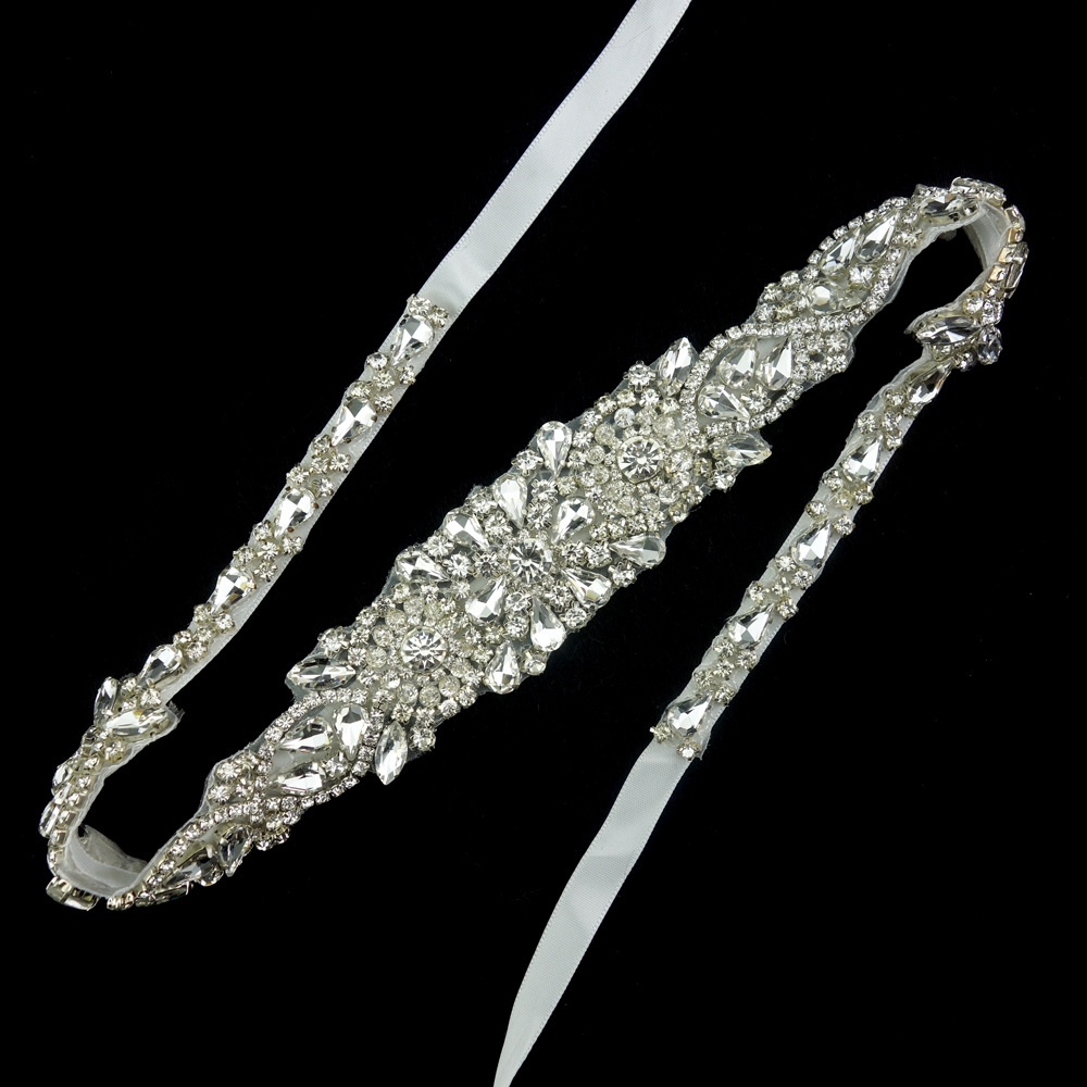 extra long stunning high quality rhinestone  trim belt crystal bridal wedding belt waist belt for ladies dress bridesmaid dress