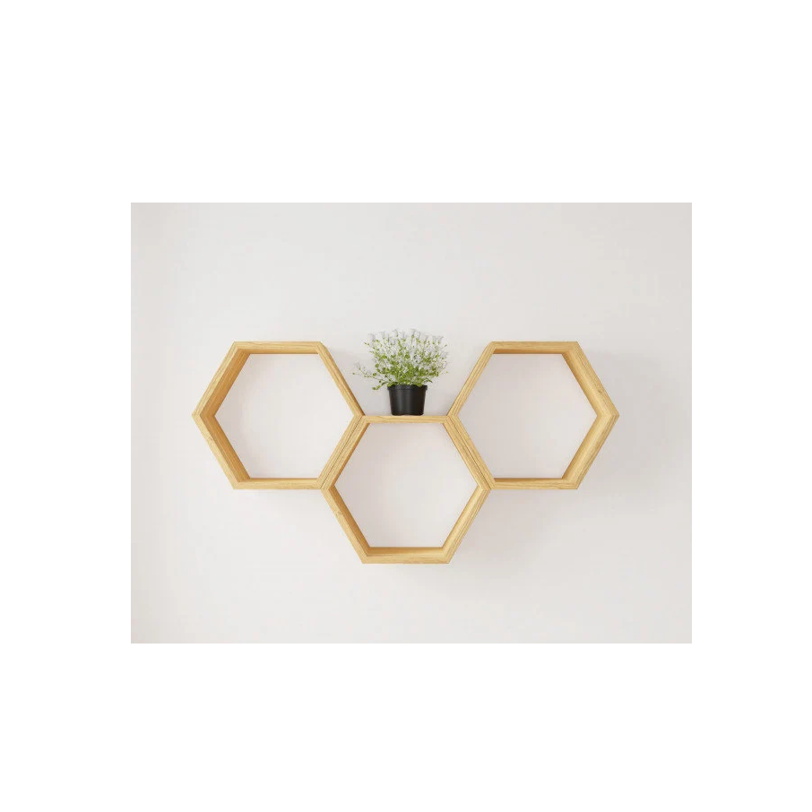 Luxury Gold hexagon shape Metal wall deocrative Lobby Wrought Iron Frame Hanging Flower Art Wall Decorative items