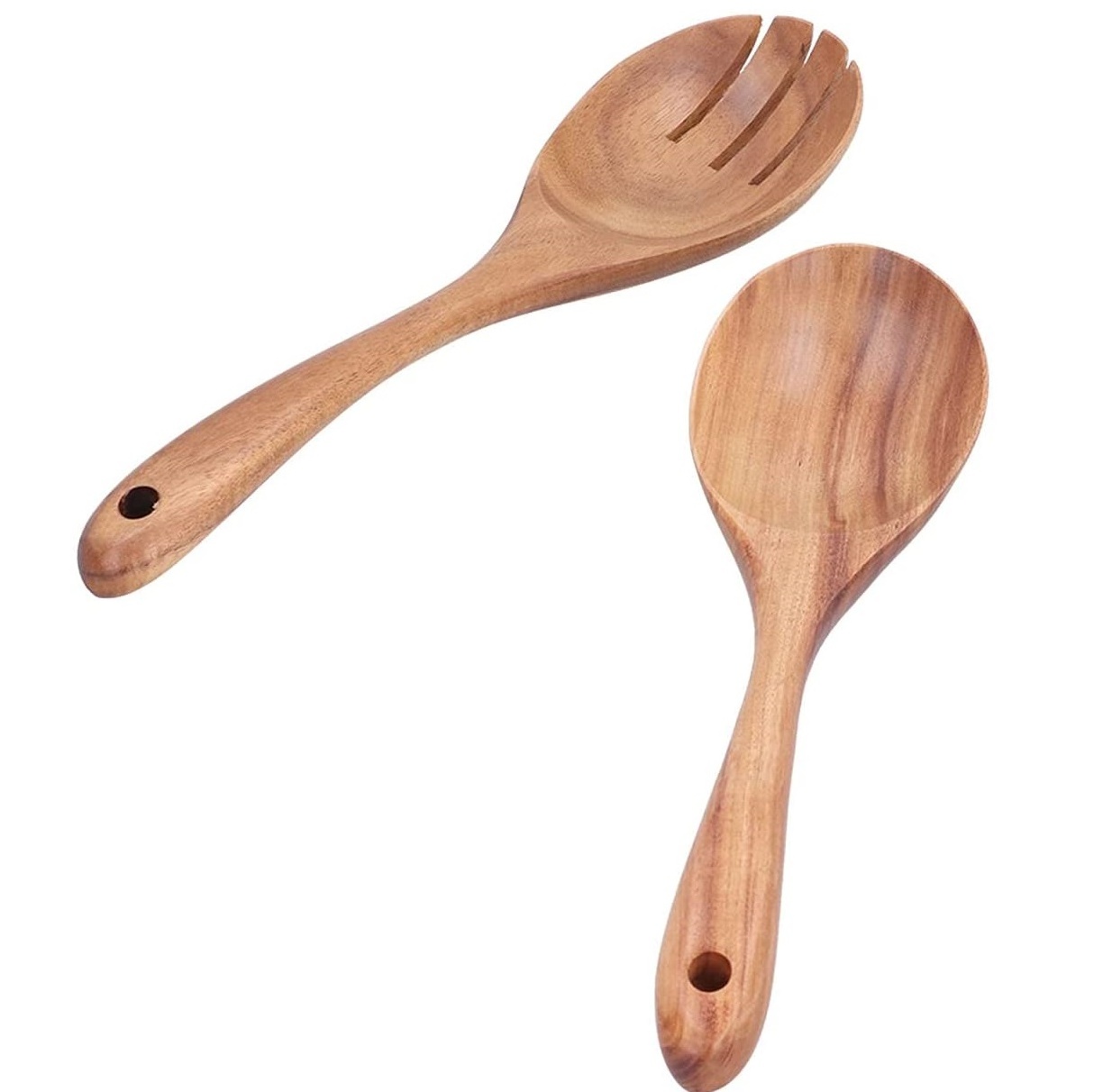 100% Wood fork spoon Kitchen Tool Utensils Wooden Scraper Serving Beech Wood Pot Spoon Set For Cooking spoon