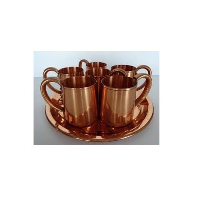 copper mug and customized packing and piece with glass for handmade polished and for handmade use for sale