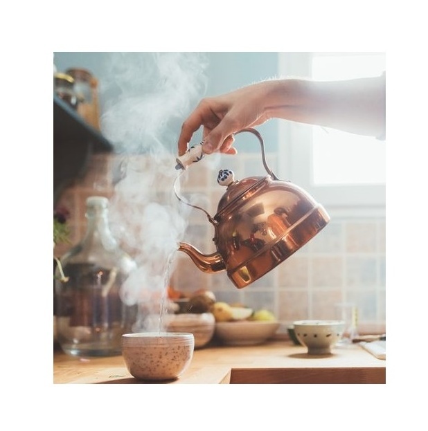 Copper Tea Kettle 2.5L Food Grade Stainless Steel Whistling Tea Kettle For Stove Top Amazon Top packing Tea Pot With Handle