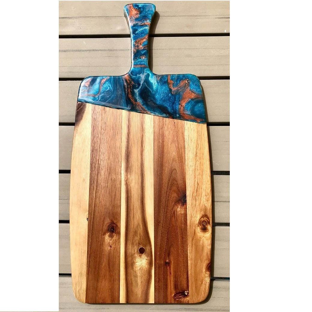 India manufacturer wooden cheese board and  resin charcuterie board best quality design handle and customized size