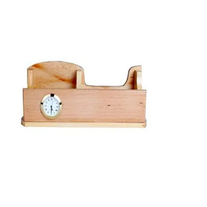 Wood pen holder and clock Square Stand Kid Desk Table Wood Digital Led Alarm clock With Pen Holder at best price