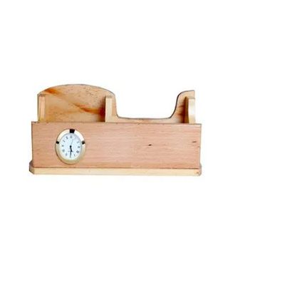 Wood pen holder and clock Square Stand Kid Desk Table Wood Digital Led Alarm clock With Pen Holder at best price