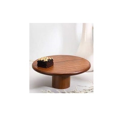 Wood Rustic Cake Stand Dome-style Cake Pan With Legs Acacia Wood Shatterproof Acrylic Cover for natural wood color