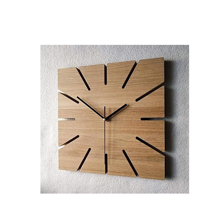 Customized classic design 8 inch round decorative wall watch wooden wall clock for home decoration with sale product