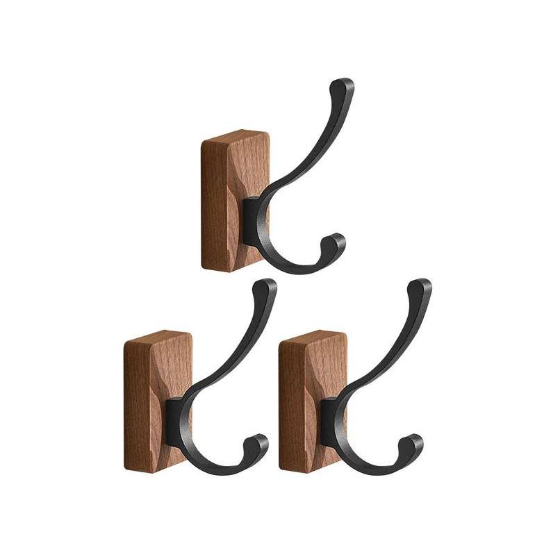 Metal and wood shape hook wall decorative items Wall Mounted Metal Black Luxury Space Clothing with sale