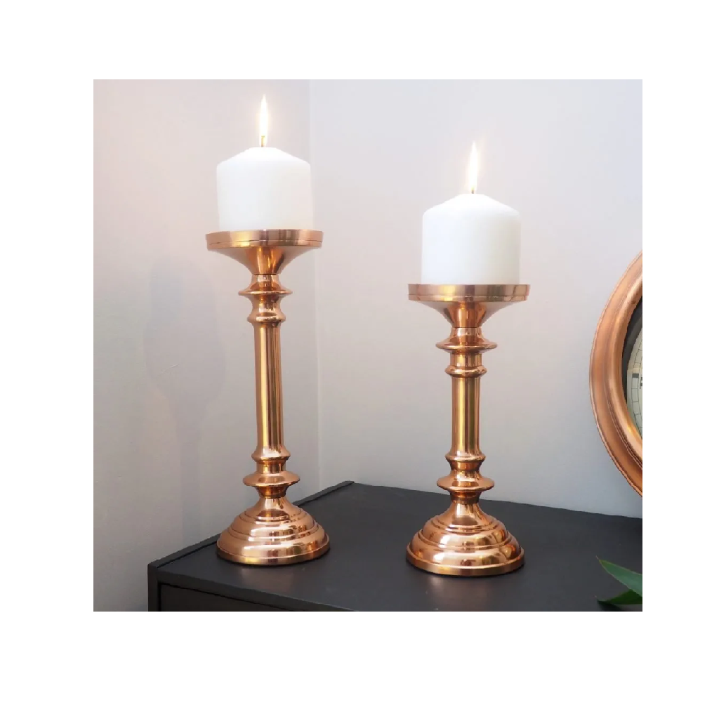 Copper Candle stand Set Wedding Tapered Gold Candlesticks Holder handmade Candle Stand For Home Decorative