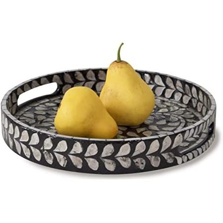 Unique Mother OF Peal Round Serving Tray For Restaurant And Home Decorative Tray Best Quality Serving Tray