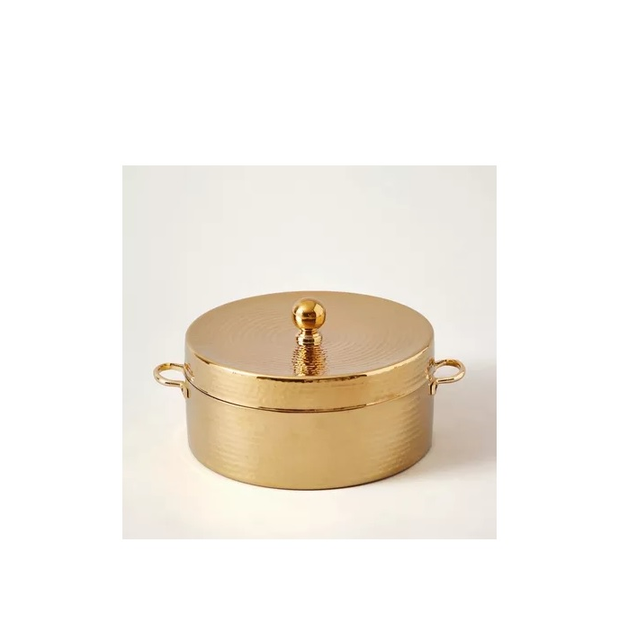 Brass  casserole pot Tableware Casserole With acrylic Lid for restaurants and royal wedding serving use at best price