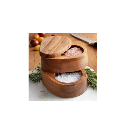 Wooden Salt Spice Shaker Mixing Bowl With Lid And Spoon and customized size cheap price and hot sale product