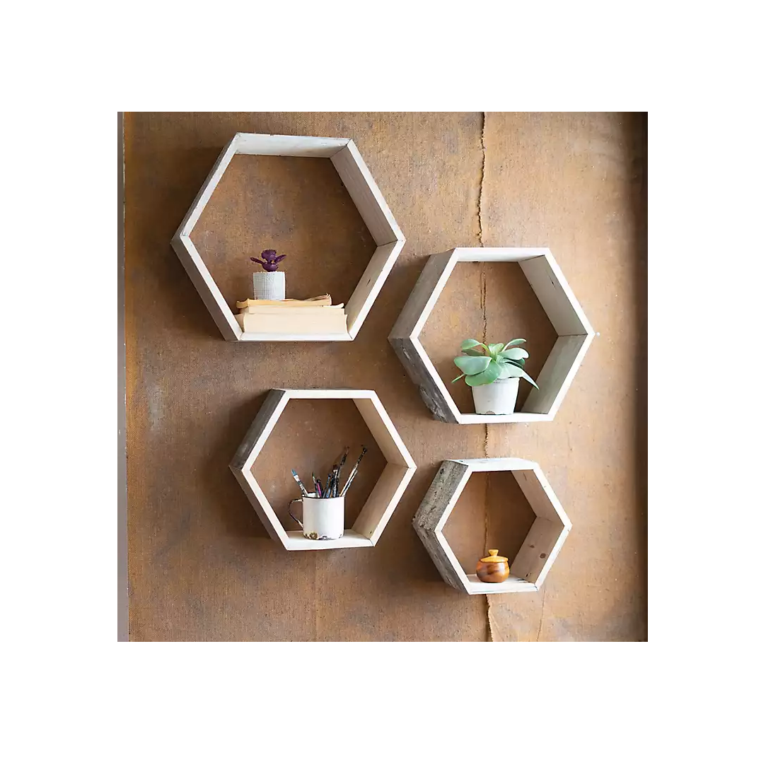 Home Decoration Wood Solid wall decorative items Handicraft Art & Art 100% Handmade Laser Engraving Love hexagon shape