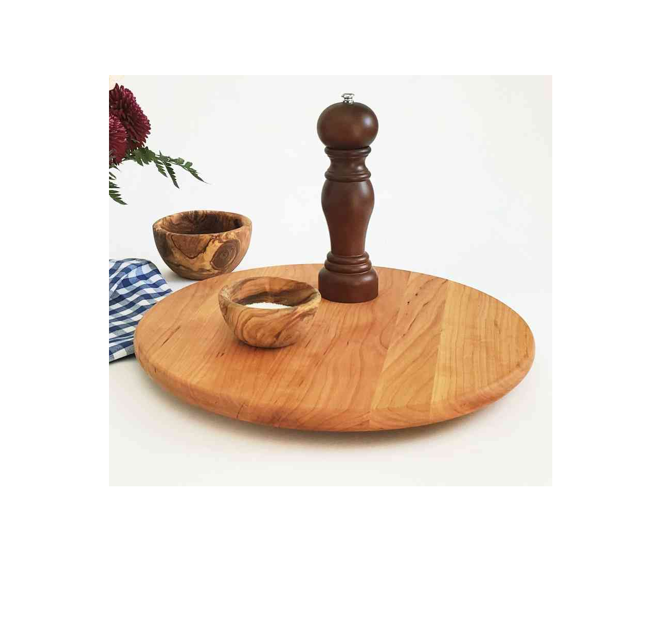 Wood Lazy Susan Organizers Turntable Rack for Table Wooden Lazy Susan for 6 mini bowl spice lazy susan for sale