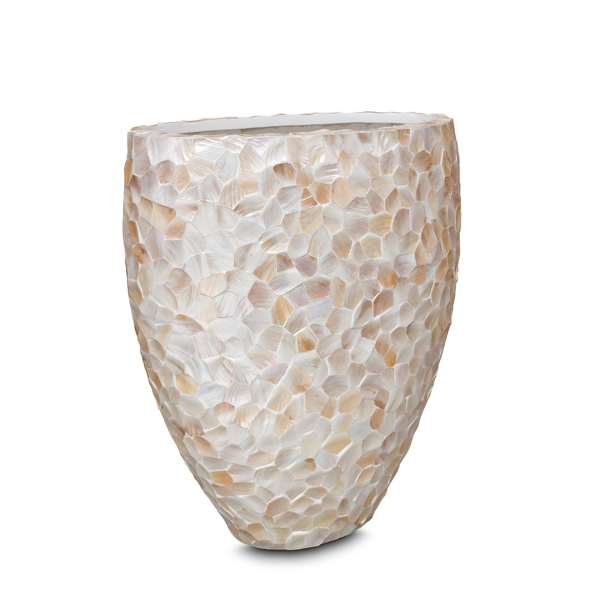 wholesale Mother of pearl planted pot garden pots planters outdoor flower round bone inlay flower pot vase