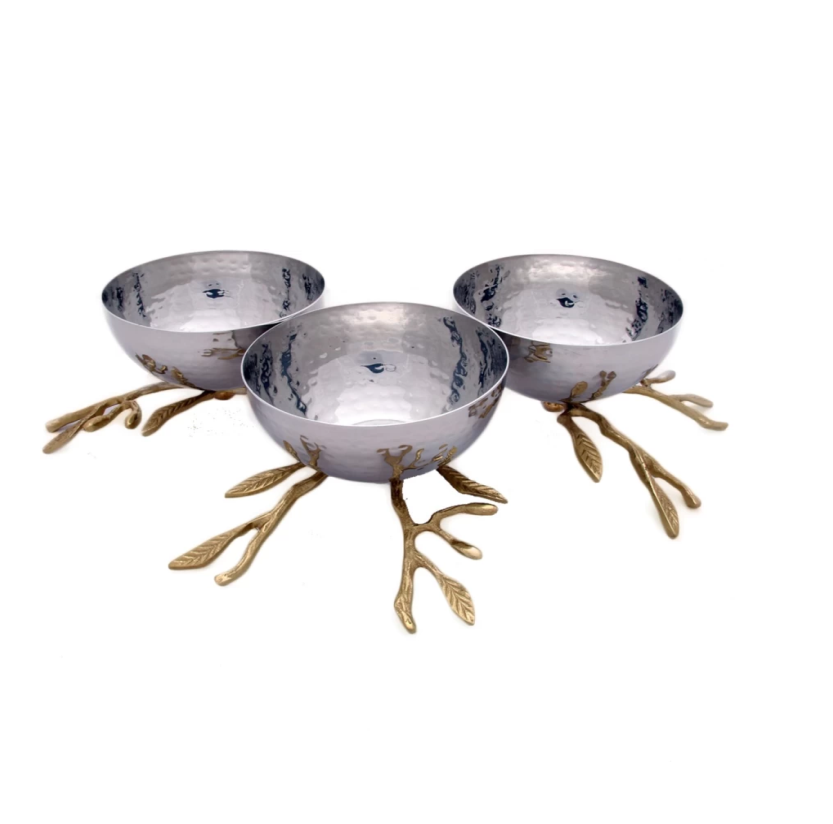 Brass Hammered Chocolate and dry fruit Bowl gold plated & silver bowl and customized size cheap price and natural craft