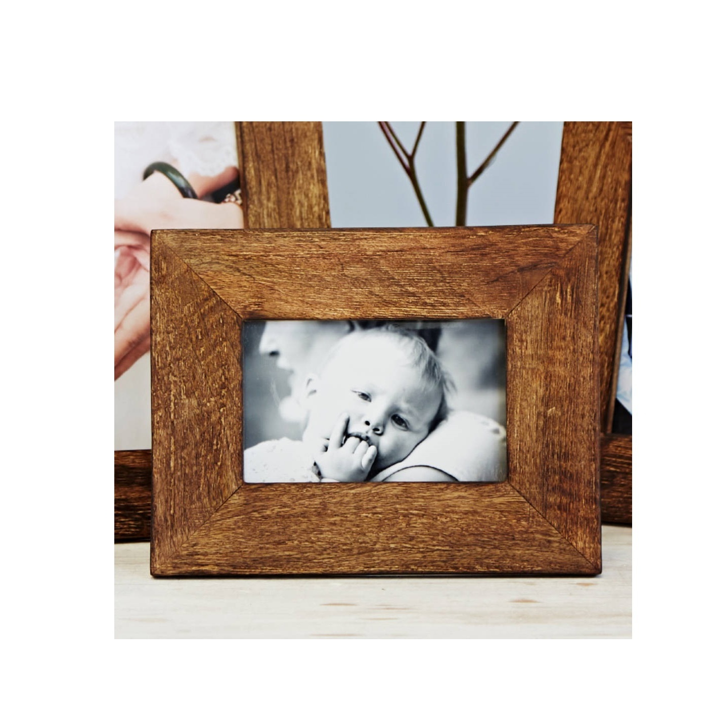 Wood Photo Frame Classic Wooden Wall Creative MDF  Photo Picture Frame natural Colors Wooden Frame for home decorative