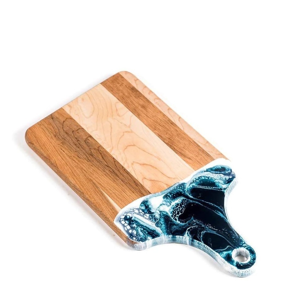 India manufacturer wooden cheese board and  resin charcuterie board best quality design handle and customized size