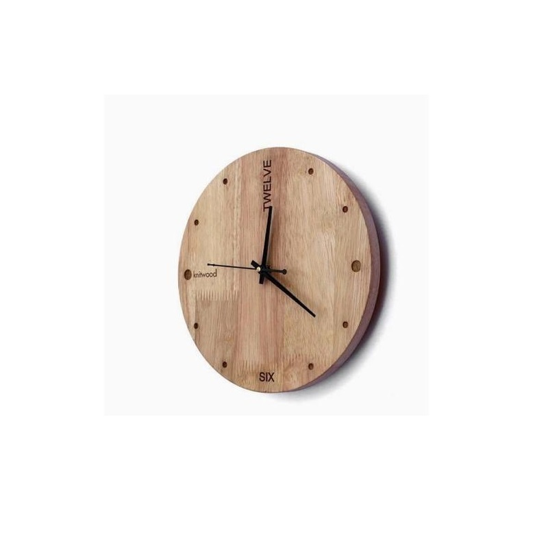 Decoration Round Shape Wooden Handmade Antique Style Hanging Wall Clock with handmade polished with square shape