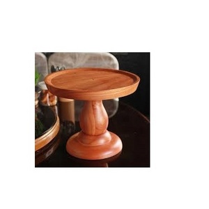 Wood Rustic Cake Stand Dome-style Cake Pan With Legs Acacia Wood Shatterproof Acrylic Cover for natural wood color