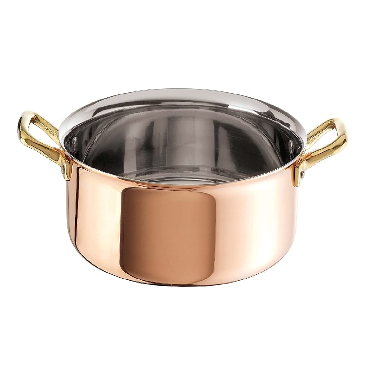 Copper Supplies Casseroles Round Shape Table Ware Fancy Hot Pot Hammered Design Luxury Stainless Steel Food Warmer with sale