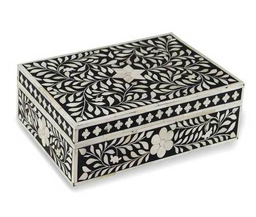 Decorative Bone inlay Jewelry Box black and white Handmade Home Shelf decorative use for hot sale product