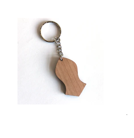 Wooden natural wood key ring Grip Spyglass Key chain ring with Loop gift idea key chain and customized size