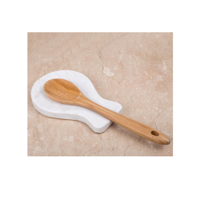 Marble spoon rests Dishwasher Safe white color Marble Melamine Spoon Holder Rest for Kitchen Counter