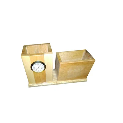 Wood pen holder and clock Square Stand Kid Desk Table Wood Digital Led Alarm clock With Pen Holder at best price